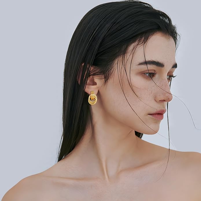Gold Geometric Drop Dangle Earrings for Women Long Link Dangle Earrings Jewelry Gift