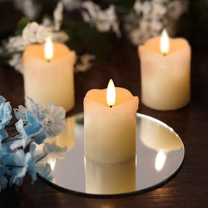 Homemory 2"x2" Real Wax Flameless LED Votive Candles, 6H Timer, 6 Pack | 400+ - Image 4