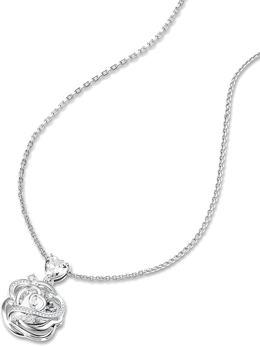FANCIME Thornless Pulse Heart Birthstone Necklace for Women Sterling Silver Rose Pendant Fine Jewelry Gemstone Birthday Valentines Day Gifts for Wife Her