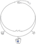 S925 Sterling Silver Anklets Adjustable Beach Foot Ankle Bracelet Jewelry Gifts For Women Girls