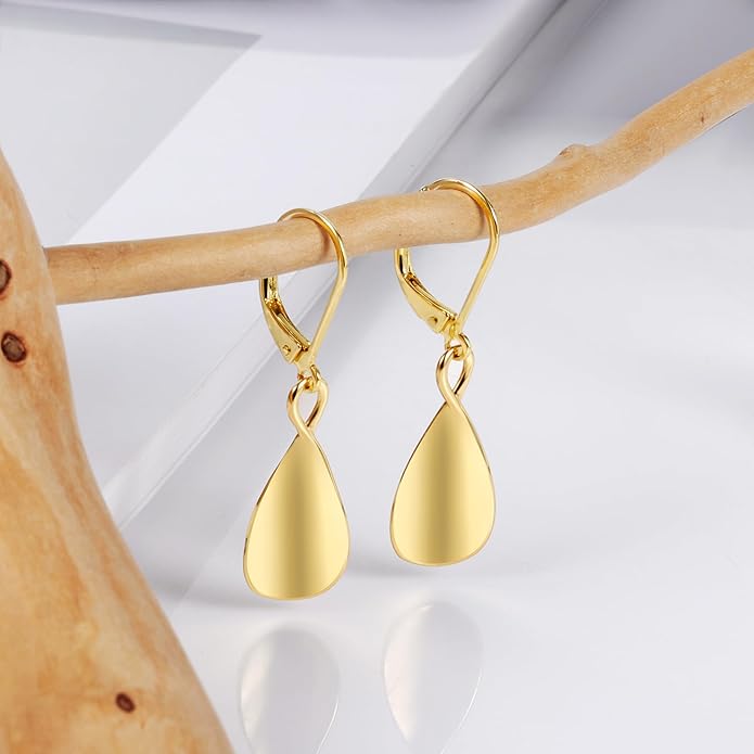 925 Sterling Silver Teardrop Dangle Earrings for Women Leverback Drop Dangle Earrings Jewelry Hypoallergenic Sterling Silver Teardrop Earring for Women Gifts