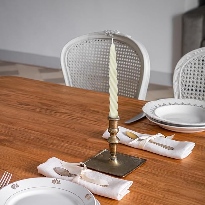 Beeswax Taper Candles Set of 4, Spiral Taper Candle Dripless Short Candle Sticks - Image 4