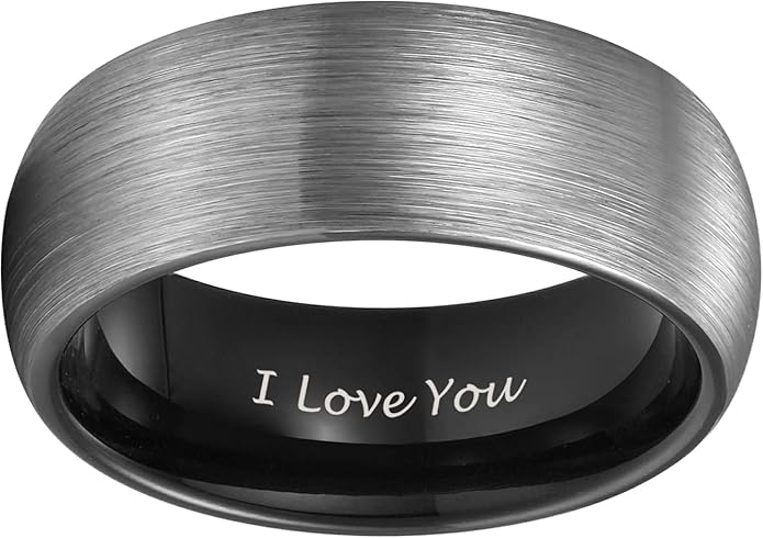 TRUMIUM 4mm 6mm 8mm Tungsten Rings for Men Women Engagement Wedding Band Brushed Black Comfort Fit Size 4-15