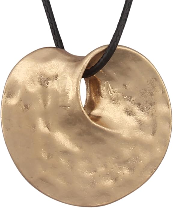 Women's Leather Long Necklace Bohemian Style Circle Retro Pendant Necklace Women's Jewelry