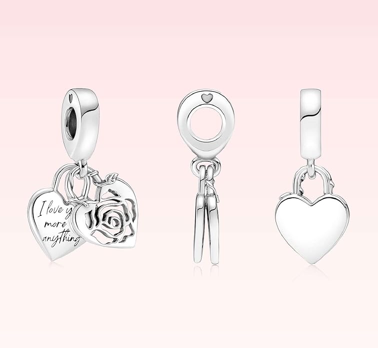 Family Mom Heart Charms 925 Sterling Silver Bead for Bracelets and Necklaces For Women Jewelry Present