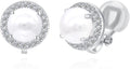 YOQUCOL 8MM Cubic Zirconia Crystal Clip On Stud Earrings Round Non Pierced Earrings for Women