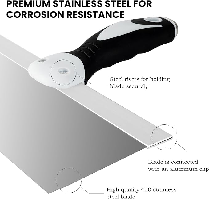 Mister Rui 14" Stainless Steel Drywall Taping Knife, Skimming Blade | 14" - Image 5