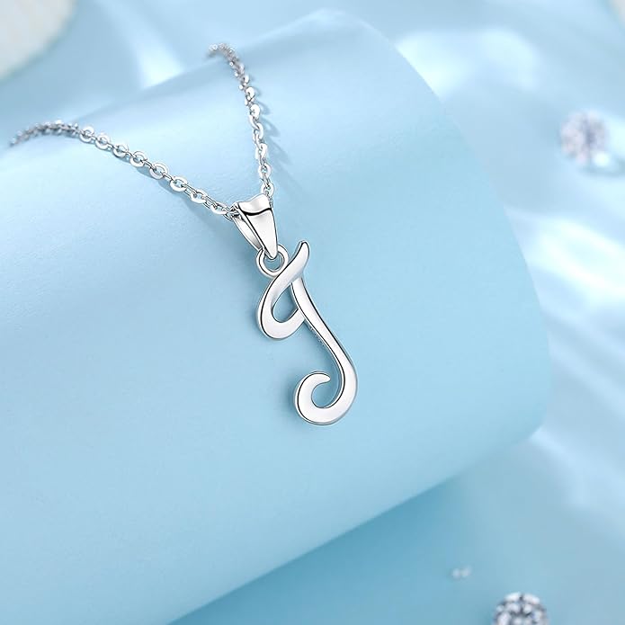 EUDORA Sterling Silver Initial Necklaces for Women, Classic 26 Letter Neckless Gifts for Girls, Sister, Mother Daughter, 18 inch Chain