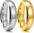 King Will Tungsten Carbide Wedding Band for Men Women Promise Rings for Couples Domed High Polish