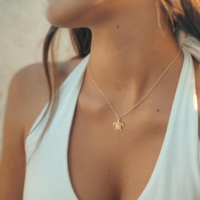 14K Gold Plated Dainty Pendant Butterfly Bead Boot Bee Baseball Flower Compass Airplane Heart Hummingbird Tree Necklace Simple Jewelry Gift for Women