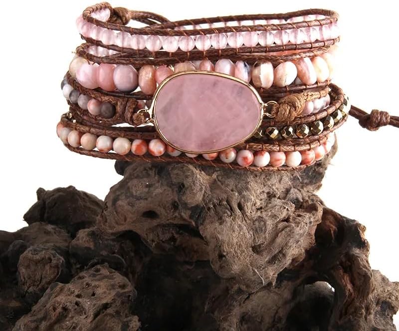 ZOSOJONA Women Wrap Bracelets Boho Natural Stone Jasper Turquoises Strand Bracelet Jewelry Collection