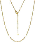 Suplight Stainless Steel Cable Chain Necklaces for Men Women 14K Gold/Black/Rose Gold Plated Cable Link Chains, 2mm Thin & Dainty & Sturdy Chains for Pendant 14"-30" Length