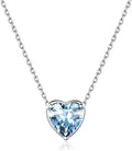ChicSilver 925 Sterling Silver 12 Months Sparkling Round Cut Created Birthstone Pendant Necklace, 16 Inch Rolo Chain