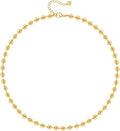 Aobei Pearl 18K Gold Plated Paperclip Chain Choker Satellite Chain Freshwater Cultured Biwa Pearl Pendant Necklace Dainty Jewelry for Women