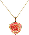 AliveRose Real Rose Gold Dipped Necklace Gifts for Women, 24K Gold Dipped Rose Pendant Necklace Jewelry Mothers Day Anniversaries Birthday Christmas Special Occasions Gifts for Her Mom Wife
