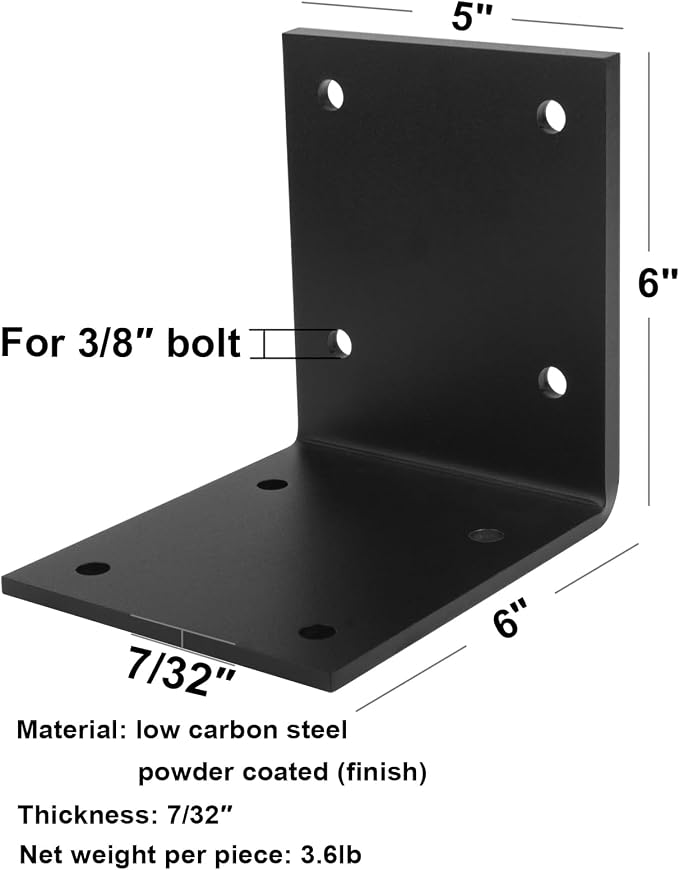 2 PCS Heavy Duty Steel L Angle Bracket - Image 2