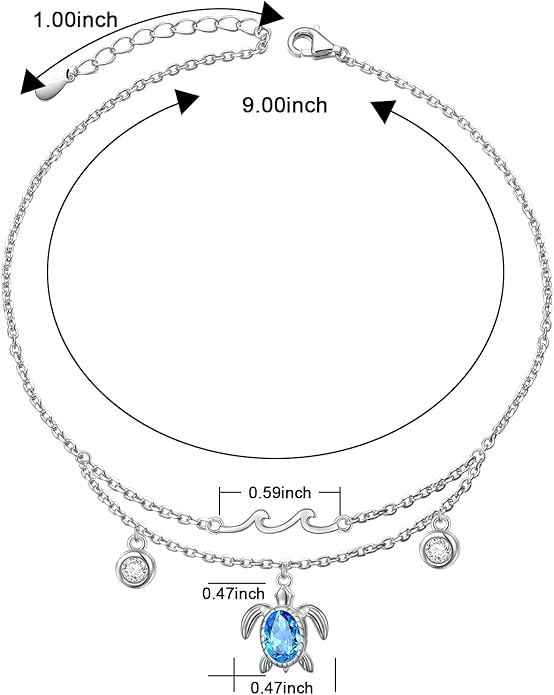 S925 Sterling Silver Anklets Adjustable Beach Foot Ankle Bracelet Jewelry Gifts For Women Girls