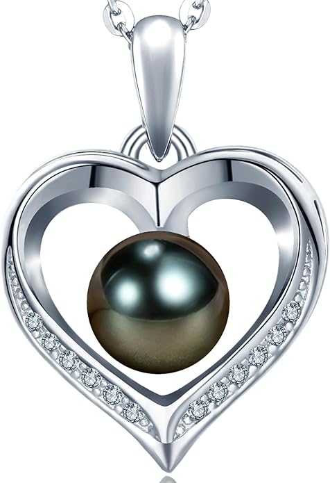 Valentine's Day Gifts for Her Women Gifts for Wife Grandma Gift Anniversary,Tahitian Black Pearl Necklace, Mothers Day Gifts for Mom, Wedding Couples Birthday Gift For Women Christmas Day Gift