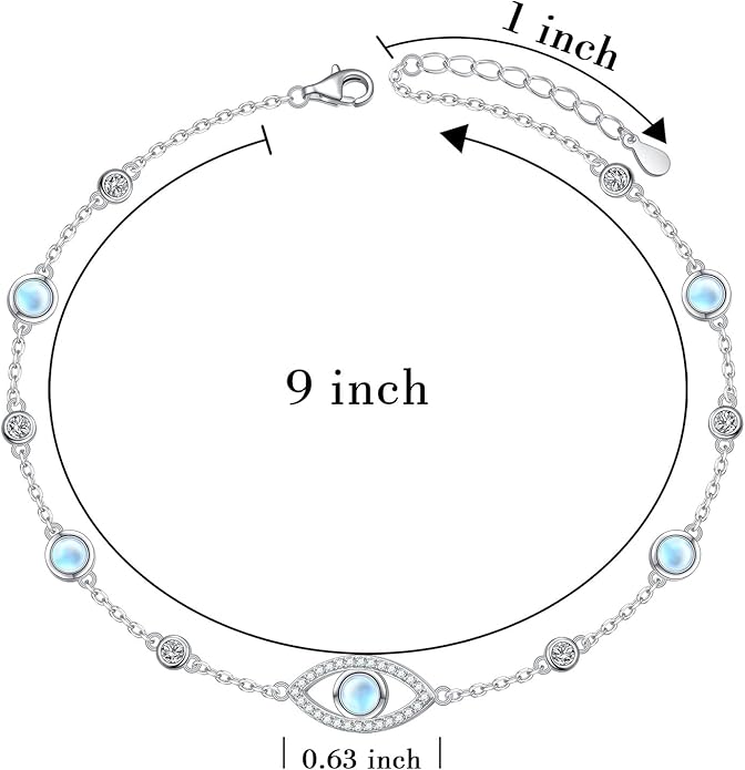 S925 Sterling Silver Ankle Bracelets Anchor/infinity/Starfish Anklet for Women Blue Opal Moonstone Anklet Foot Chain Beach Anklets Jewelry