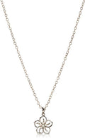 Amazon Collection Genuine or Created Gemstone Birthstone Flower Pendant Necklace with Chain in Sterling Silver, 18"