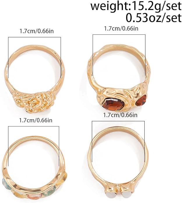 Sora Tuki Rings for Women Chunky Rings Set Adjustable Stackable Ring for Women Bold Thick Statement Ring Trendy Chunky Jewelry