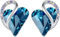 Leafael Infinity love Heart Birthstone Stud Earrings for Women, Valentine's Day Gifts for Mom, Wife, and Her, Silver Plated Birthday Jewelry