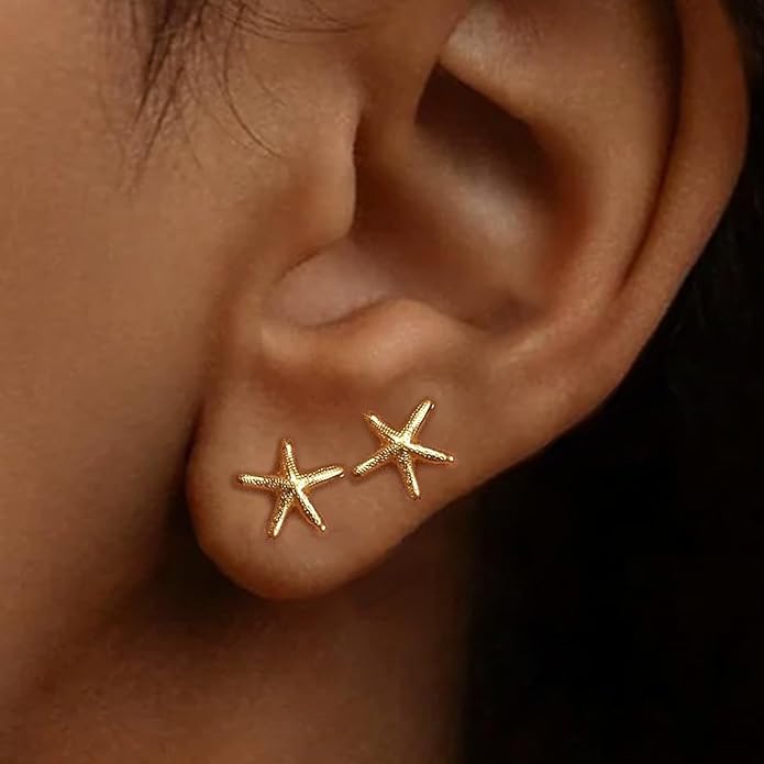 Seashell Starfish Earrings Beach Jewelry for Women Pearl Drop Shell Earrings Ocean Beachy Fashion Accessories Womens Summer Outfits 2026 Tropical Vacation Outfits Beach Vacation Clothes Dresses
