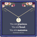 Hidepoo Valentines Gifts for Kids Teen Girls Women - 14K Gold Plated/Rose Gold Plated/S925 Sterling Silver Disc Initial Necklaces for Girls Jewelry Birthday Valentines Gifts for Kids Girl Teens Women