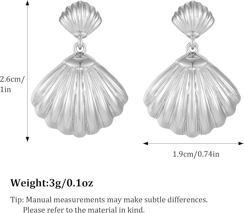 Gold Sliver Shell Earrings for Women Trendy Gold Dangle Earrings Beach Jewelry for Birthday