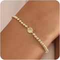 Gold Bracelets for Women 14K Gold Beaded Bracelets Stackable Bracelets for Women Gold Charm Bracelet Non Tarnish Gold Jewelry for Women Trendy