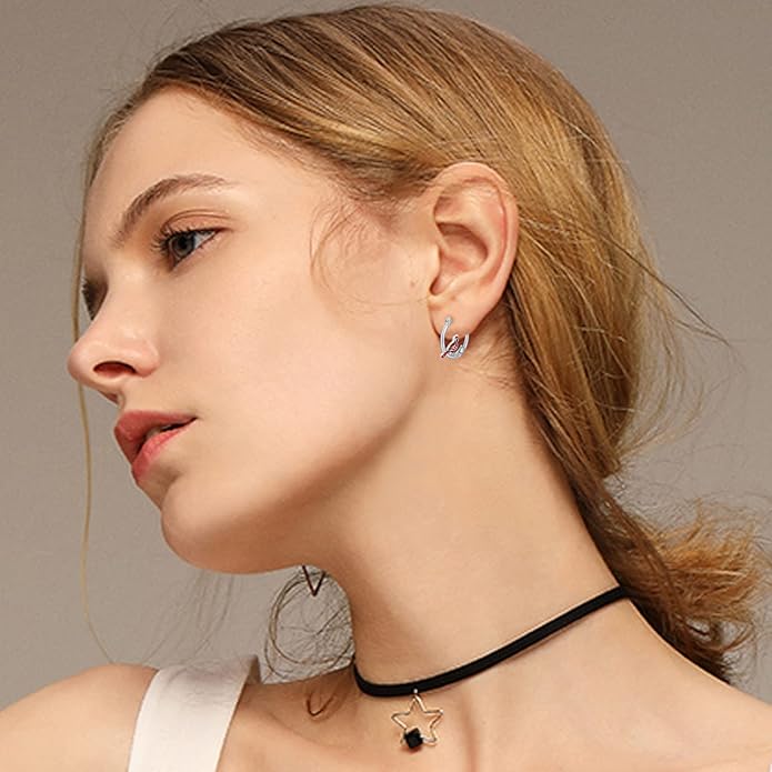 JUSTKIDSTOY Hypoallergenic Panda/Unicorn/Hummingbird/Dolphin Hoop Earrings for Women 925 Sterling Silver Animal Huggie Hoop Earrings Jewelry Gifts for Sensitive Ears