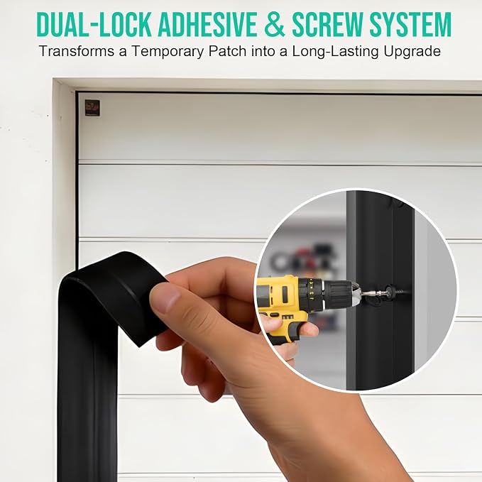 Garage Door Seal Top and Sides - 40FT TPE Garage Door Weather Stripping Kit - Image 6