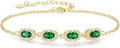 Birthstone Bracelets for Women, Gold Trendy Dainty Link Bracelet Jewelry Birthday Christmas Day Gifts for Women Girlfriend Friend Her Mom Wife