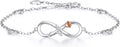 BlingGem Anklets for Women 925 Sterling Silver Infinity Hear Ankle Bracelet Cubic Zirconia Rose Gold Summer Beach Stylish Foot Chain Summer Vacation Jewelry Gift for Mom Women