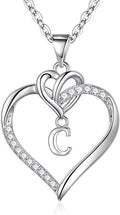 STORUP Valentines Gifts for Her Teen Girls - Heart Initial Necklaces for Women Girls, 14K-Gold-Plated CZ Initial A-Z Heart Necklaces for Teen Girl Jewelry Valentines Gifts for Women Mom Wife Sister