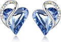 Leafael Infinity love Heart Birthstone Stud Earrings for Women, Valentine's Day Gifts for Mom, Wife, and Her, Silver Plated Birthday Jewelry
