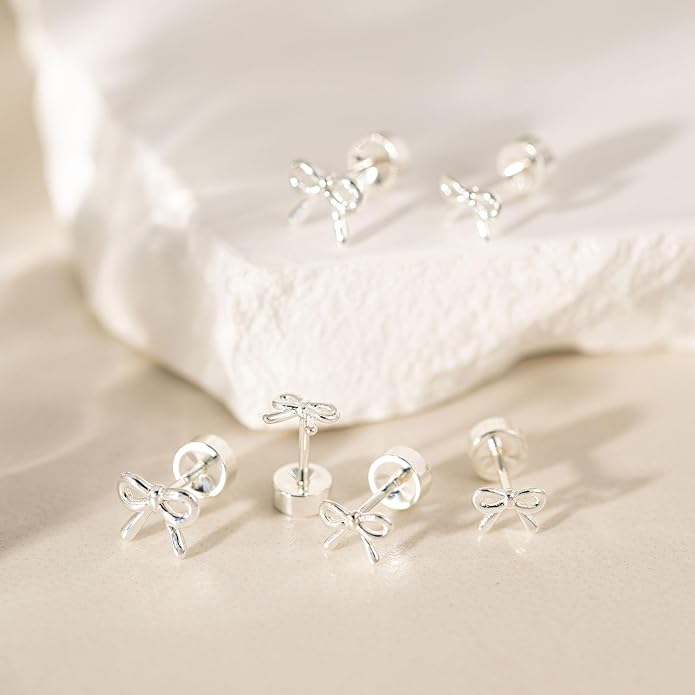 VRIUA 20G Tiny Flat Back Earrings for Women - 14K Gold/Silver Plated Small Flat Back Stud Earrings Hypoallergenic Cartilage Helix Piercing Jewelry