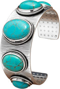 Turquoise Bracelet for Women – Bohemian Western Cuff Bangle, Vintage Cowgirl Jewelry for Rodeo, Country Concert, Rustic Boho Accessories