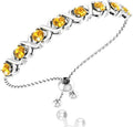 Birthstone Bangle Bracelet for Women Classic Beautiful 925 Sterling Silver Sparkling Gemstone XO Bolo Tennis Bracelet Fine Wrist Jewelry 4.2 Ct, 11"