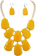 Firstmeet Chunky Bubble Statement Collar Necklace with Earrings for Women