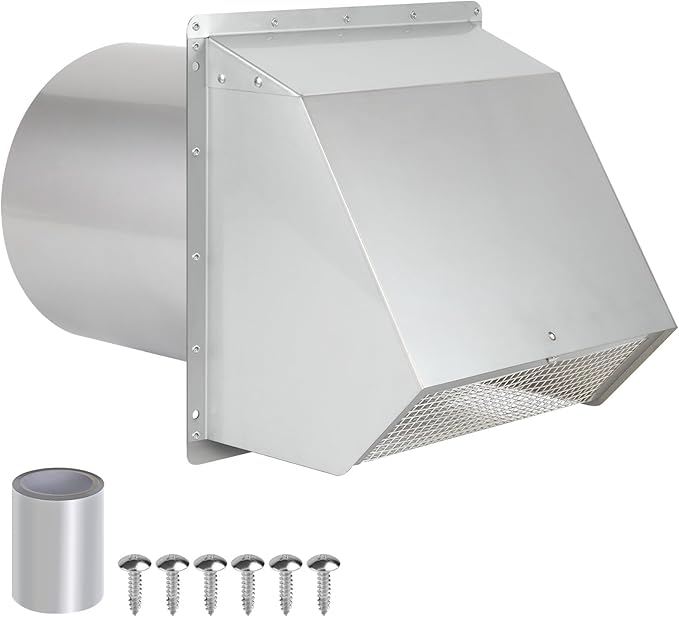 4 Inch Dryer Vent Cover Outside Hooded Wall Vent by JYINCPED