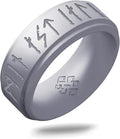 Knot Theory Viking Silicone Ring - My Love Forever in Rune Characters Breathable Comfort Fit - Valentine's Engagement Mens Wedding Band