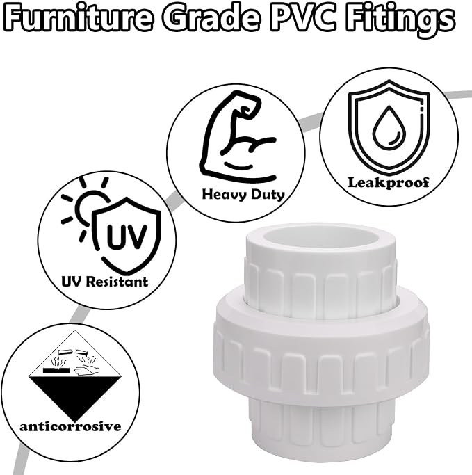 1/2" PVC Union Coupling Pipe Fitting PVC Adapter Schedule 40, EPDM O-Ring - Image 6