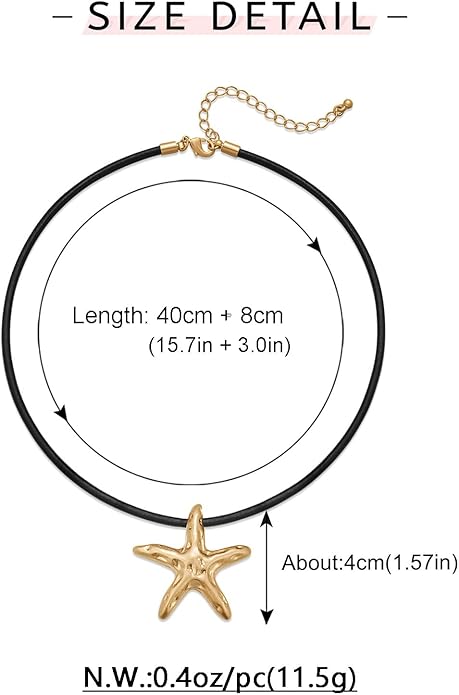 WOWORAMA Gold Necklace for Women Boho Spiral Conch Shell Necklace Starfish Necklace Vintage Ocean Sea Shell Choker Pendant Necklace Adjustable Summer Beach Jewelry
