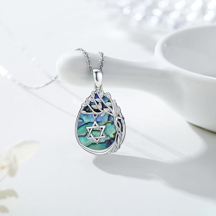 Jewish Jewelry Tree of Life Necklace 925 Jewish Sterling Silver Pendant Necklace Women Gift