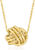 Ross-Simons 0.8mm Italian 14kt Yellow Gold Textured Love Knot Necklace, Necklace for Women, Gold Jewelry, Christmas, Birthday Gift