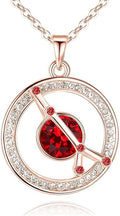 Leafael "Superstar Zodiac Constellation Pendant Necklace Made with Premium Crystal Horoscope Jewelry, Gold or Rose Gold Plated, 18"+ 2"