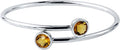 Diamond Wish Sterling Silver Round Yellow Citrine Bypass Bangle Bracelet (3ct TW)