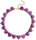YUJIE Amber Acrylic Heart Choker Necklace for Women Vintage Punk Chunky Necklace Trendy Fashion Accessory