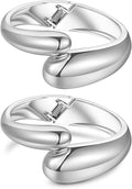 2pcs Gold Bangle Bracelets for Women, Trendy Hinged Cuff Open Wide Chunky Gold Bracelet Stack Arm Cuff Jewelry for Women